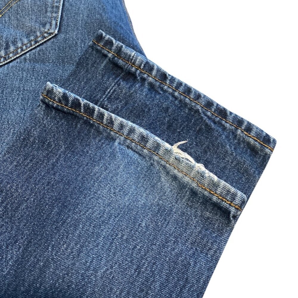 Levis Men's Jeans 34x32 Blue 505 Regular Fit Straight Leg Denim Zip Fly - Picture 7 of 10